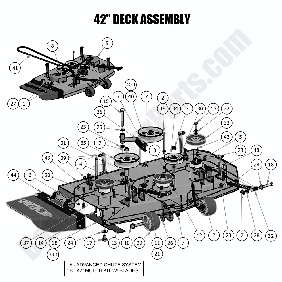 1697 - Bad Boy Mower Parts Lookup > 2018 > MZ > 42\" Deck Assembly